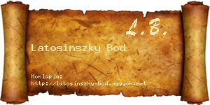 Latosinszky Bod névjegykártya
